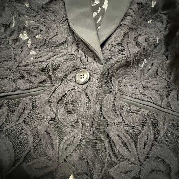 I.N.C. Sheer Black Lace Romantic Feminine Goth Blazer Jacket Women Medium - Picture 10 of 15